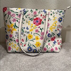 Kate Spade Perfect Large Top Zip Tote Garden Bouquet Floral Cream Multi